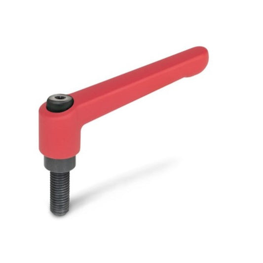 Ställbar låsspak med utvändig gänga GN300 S63-M8X16 RED