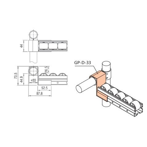 Series 40 Roller Track Mount GP-DN