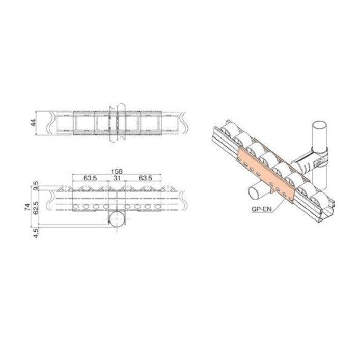 Serie 40 Roller Track Connection GP-EN