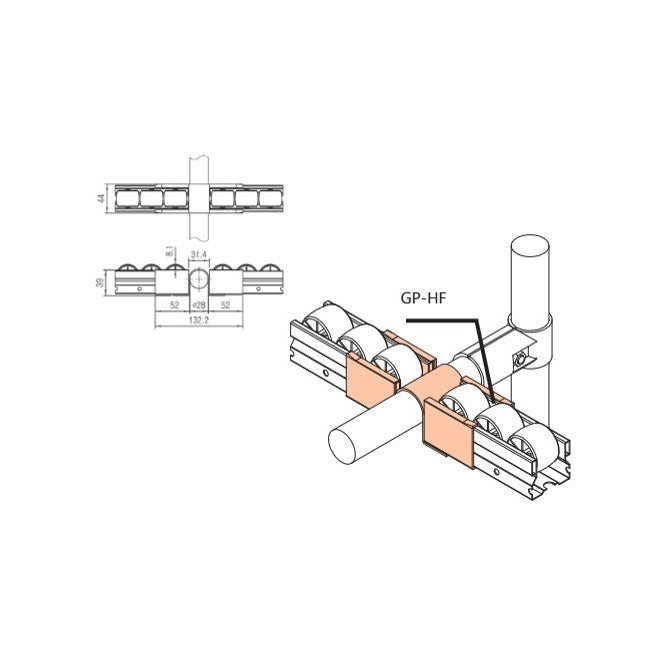 Serie 40 Roller Track Connection GP-HF
