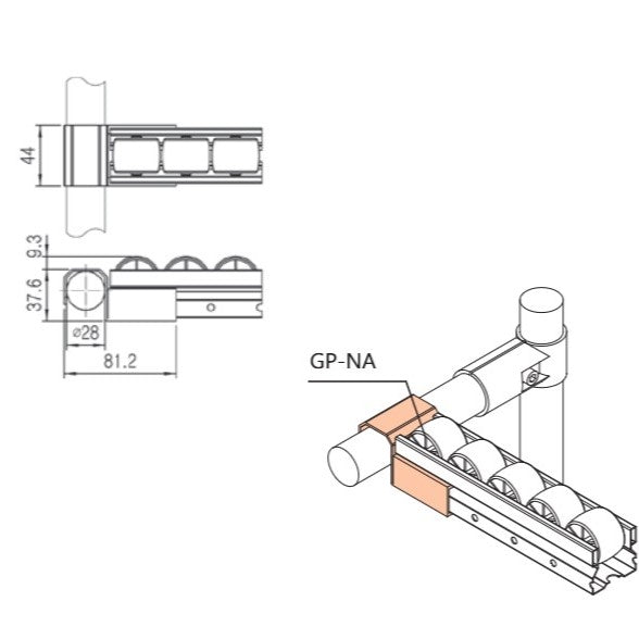 Serie 40 Roller Track Mount GP-NA