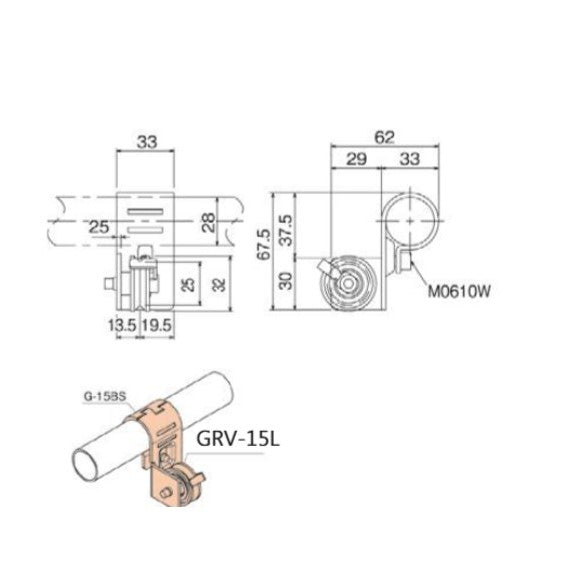 Vajersystems hållare GRV-15L SET