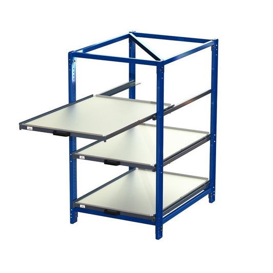 Industrial bureau with 3 shelves and pull-out 70% 200kg S22-113-1