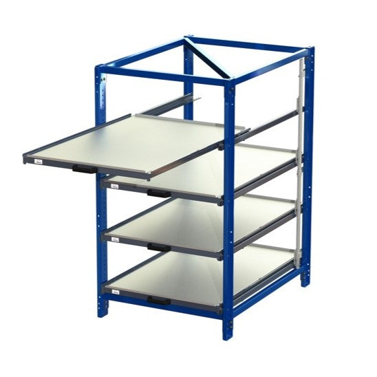 Industrial bureau with 3 shelves and pull-out 70% 200kg S22-113-0