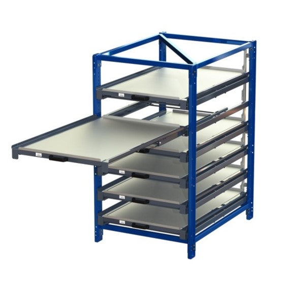 Industrial bureau with 3 shelves and pull-out 70% 200kg S22-113-0