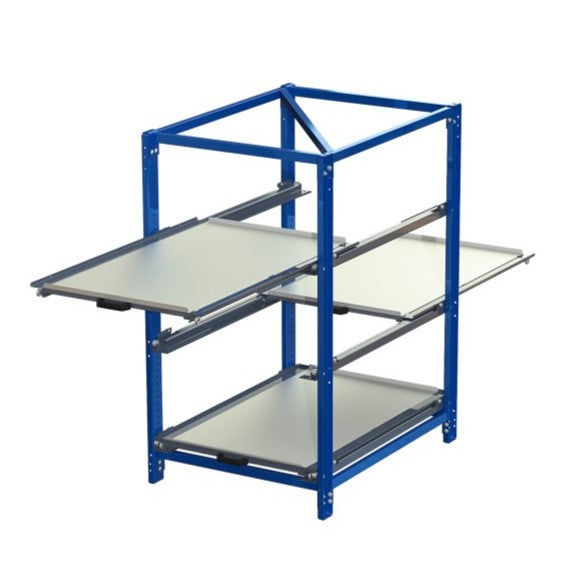 Industrial bureau with 3 shelves and pull-out 70% 200kg S22-113-0