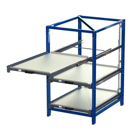 Industrial bureau with 3 shelves and pull-out 70% 200kg S22-113-0